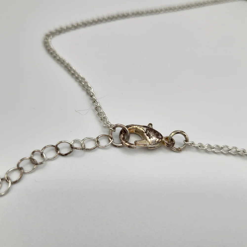 Vintage Silver Fringe Necklace Statement Bib Industrial Modern Patina - Picture 6 of 8